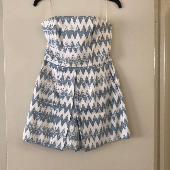 Chevron Print Strapless Romper by 1.State - Picture 4 of 6